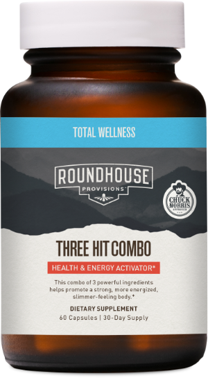 ROUNDHOUSE PROVISION Three Hit Combo by Chuck Norris - Fat Burner, Energy Booster & Wellness Support (60 Capsules)